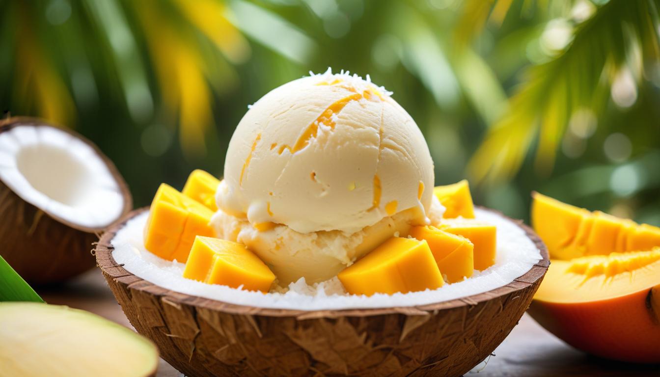 Hindistan Cevizli ve Mango'lu Süt İçermeyen Dondurma Tarifi