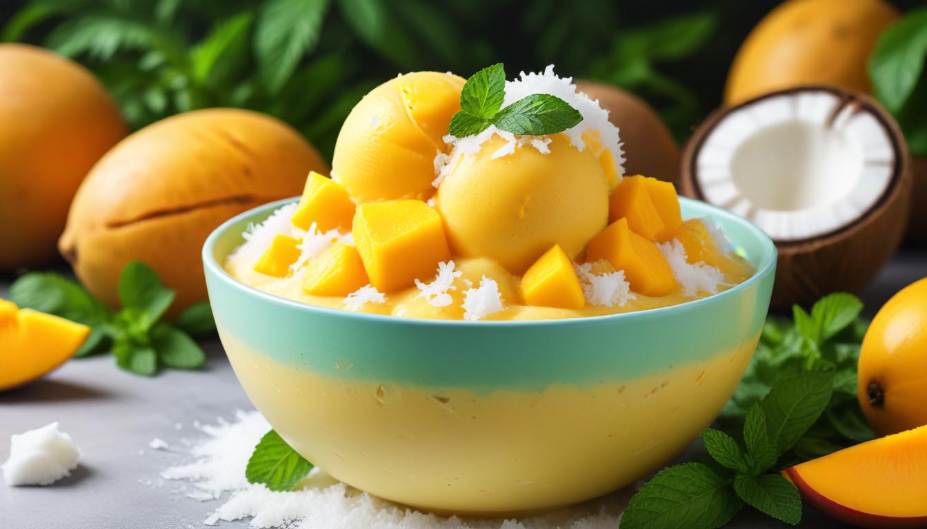 Tropikal Hindistan Cevizli Mango Sorbet