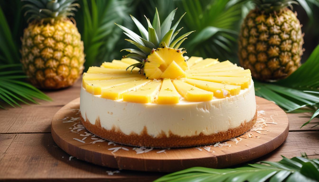 Tropikal Lezzet: Hindistan Ceviz Sütlü ve Ananaslı Cheesecake