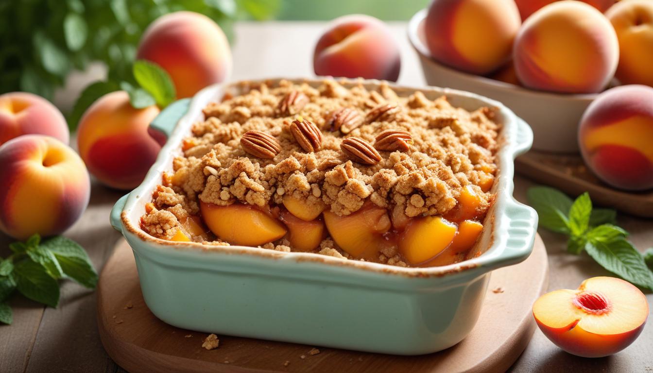Yazın Ferahlatıcı Lezzeti: Kavrulmuş Şeftali ve Bademli Crumble Tarifi
