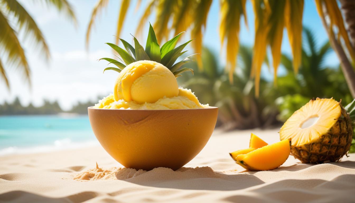 Tropikal Ananas ve Mango Sorbe: Ferahlatıcı Vegan Lezzet