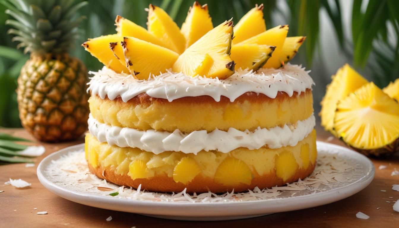 Tropikal Ananas ve Hindistan Cevizli Kek